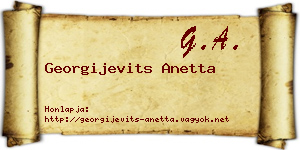 Georgijevits Anetta névjegykártya